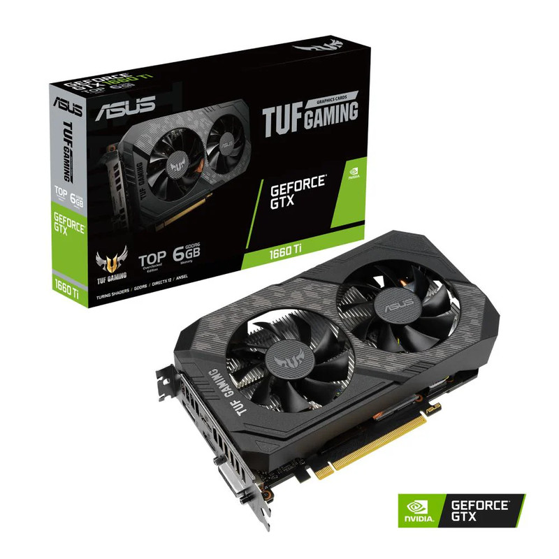 Asus TUF GeForce GTX 1660Ti OC 6GB Dual-Fan HDMI DP DVI Graphics Card - كرت الشاشة